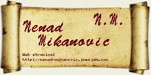 Nenad Mikanović vizit kartica